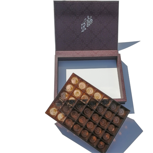 Luxury brown chocolate packaging box cardboard box with divider